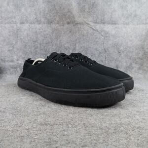 Faded Glory Shoes Mens 11 Sneakers Casual Canvas Black Lace Up Trainers Comfort